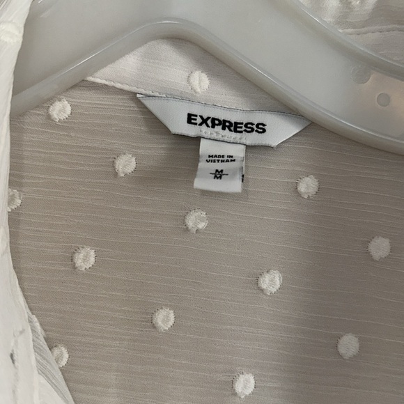 Express sheer polka dot ruffle blouse - Picture 3 of 3